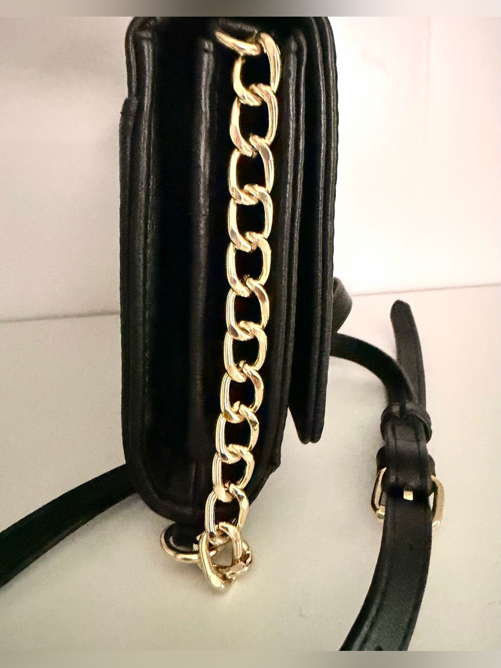 Betsey Johnson Black Crossbody with Crystal & Gold Stud Accents - Picture 3 of 6